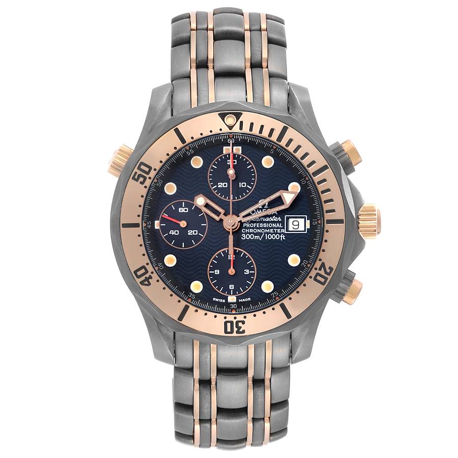 Omega Seamaster 41mm Titanium Rose Gold Mens Watch 2296.80.00