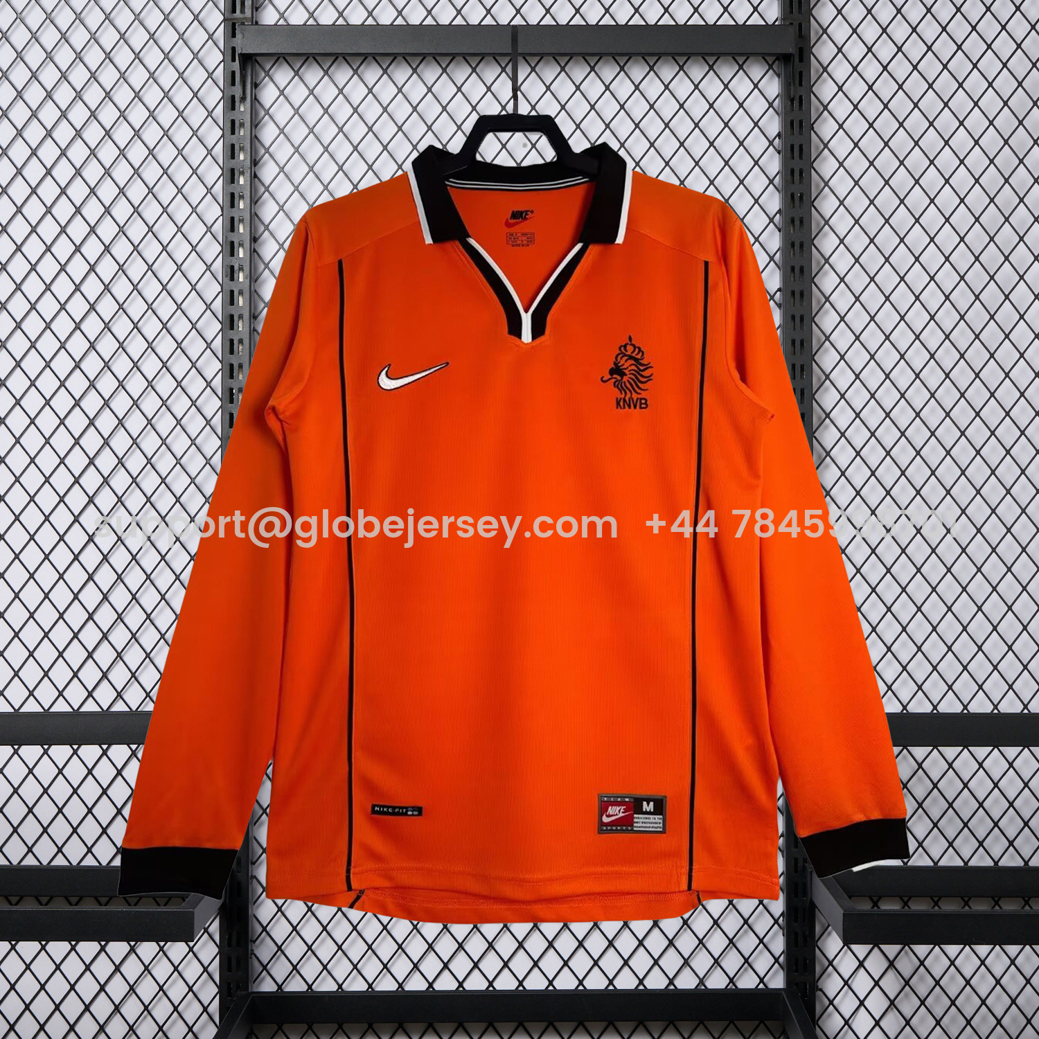 Retro Netherlands 1998 Home Long Sleeves Jersey
