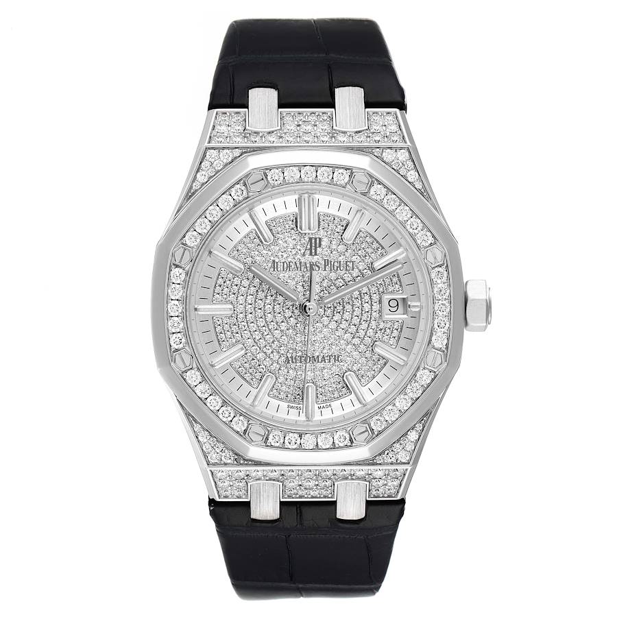 Audemars Piguet Royal Oak White Gold Diamond Mens Watch 15452BC