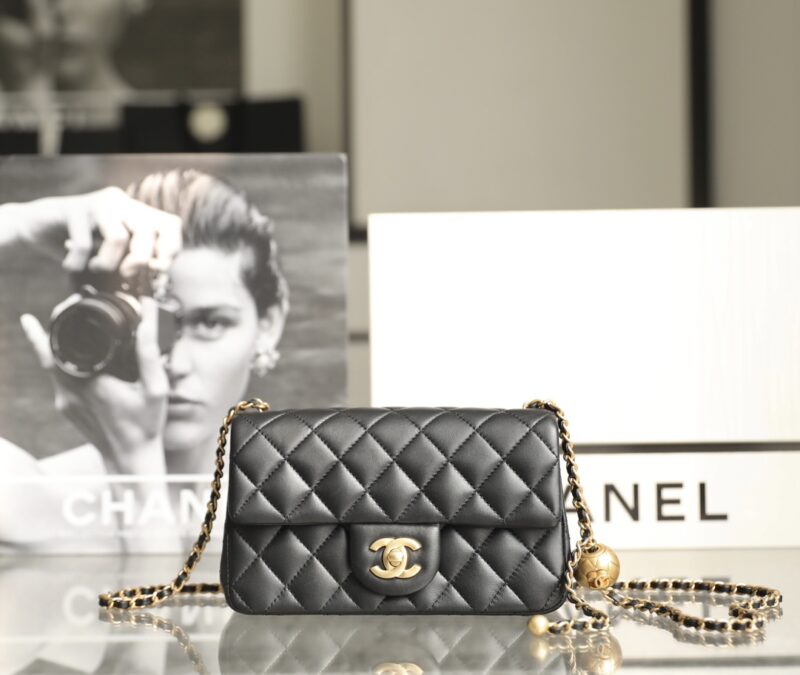 CHANEL CF 17cm Golden Ball Black