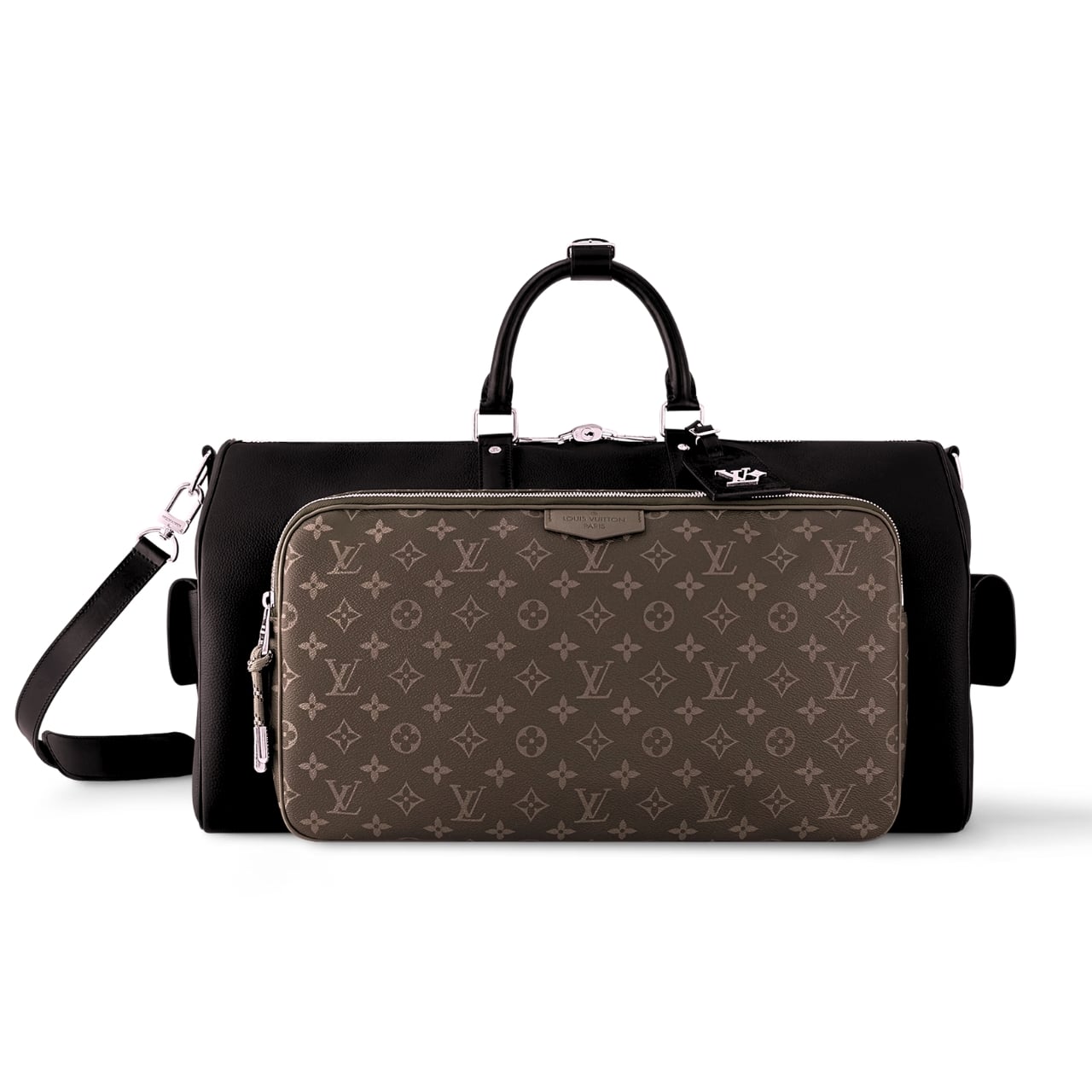 Louis Vuitton Keepall Bandoulière 50 Black And Brown 50cm