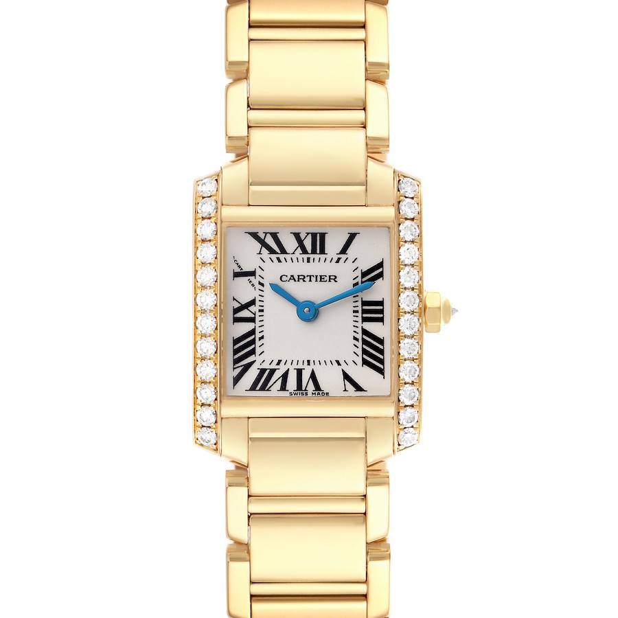 Cartier Tank Francaise Yellow Gold Diamond Ladies Watch WE1001R8