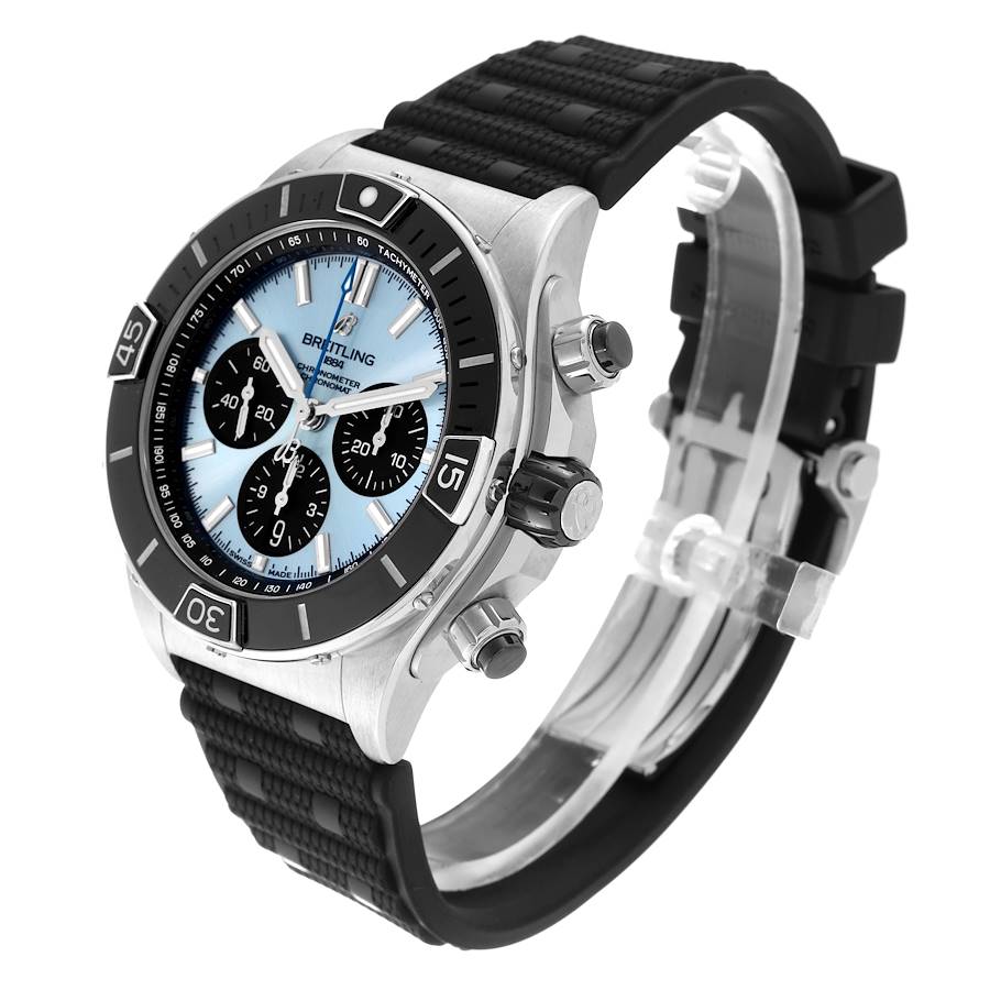Breitling Chronomat B01 Ice Blue Dial Steel Mens Watch PB0136