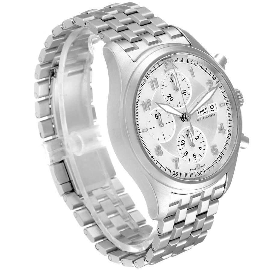 IWC Flieger Spitfire Chronograph Silver Dial Mens Watch IW371705