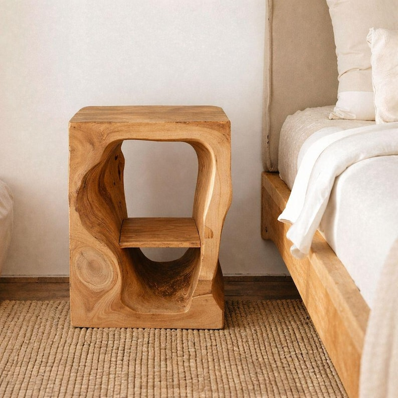 Live Edge Wooden Nightstand