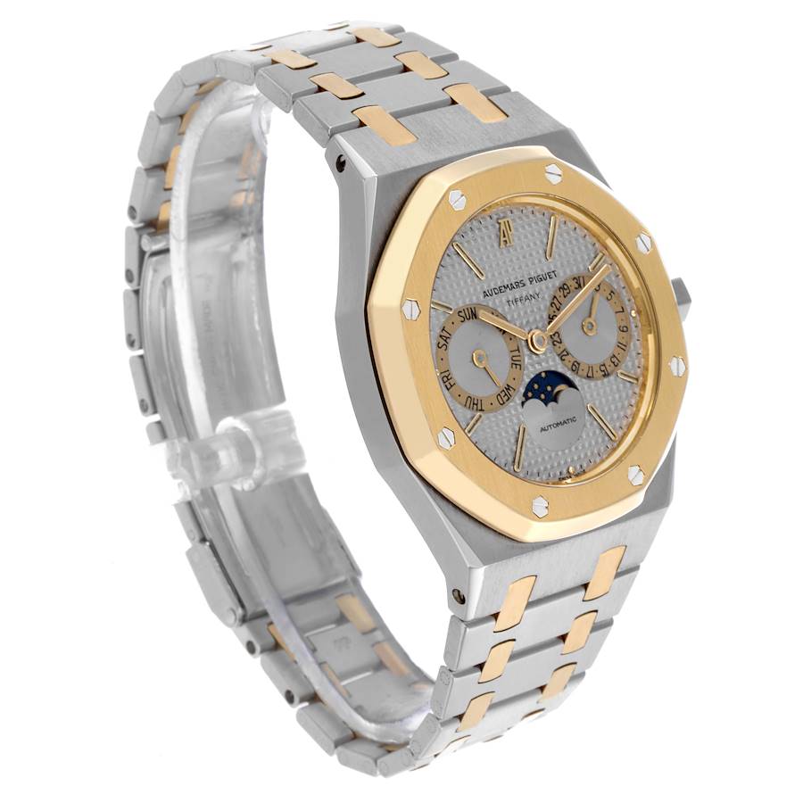 Audemars Piguet Royal Oak Moon Grey Dial Steel Yellow Gold Mens Watch 25594SA