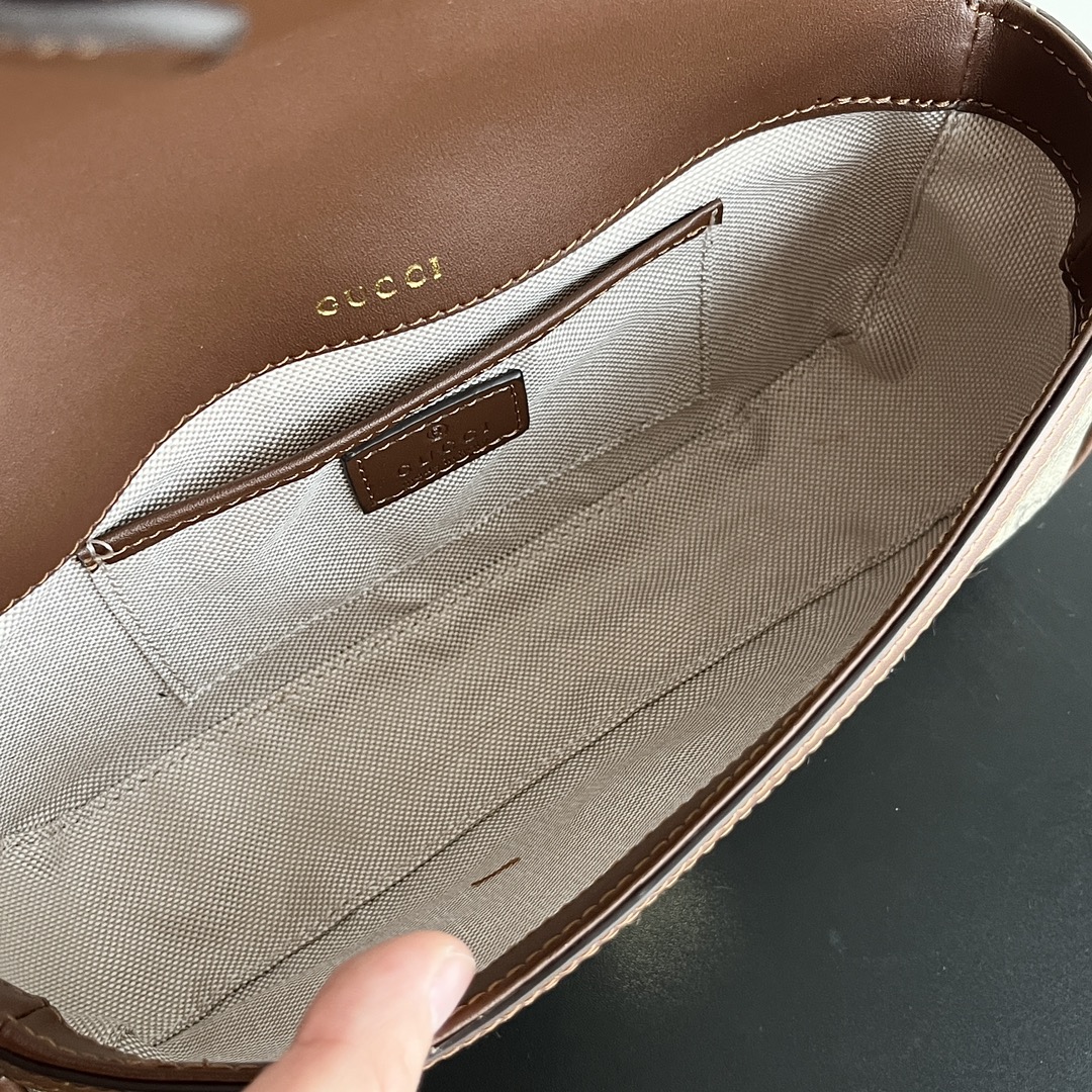 Gucci Horsebit 1955 Small Top Handle Bag Beige And Brown 22Cm