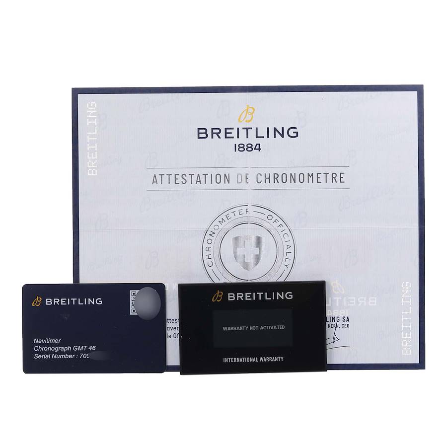 Breitling Navitimer GMT Blue Dial Steel Mens Watch A24322