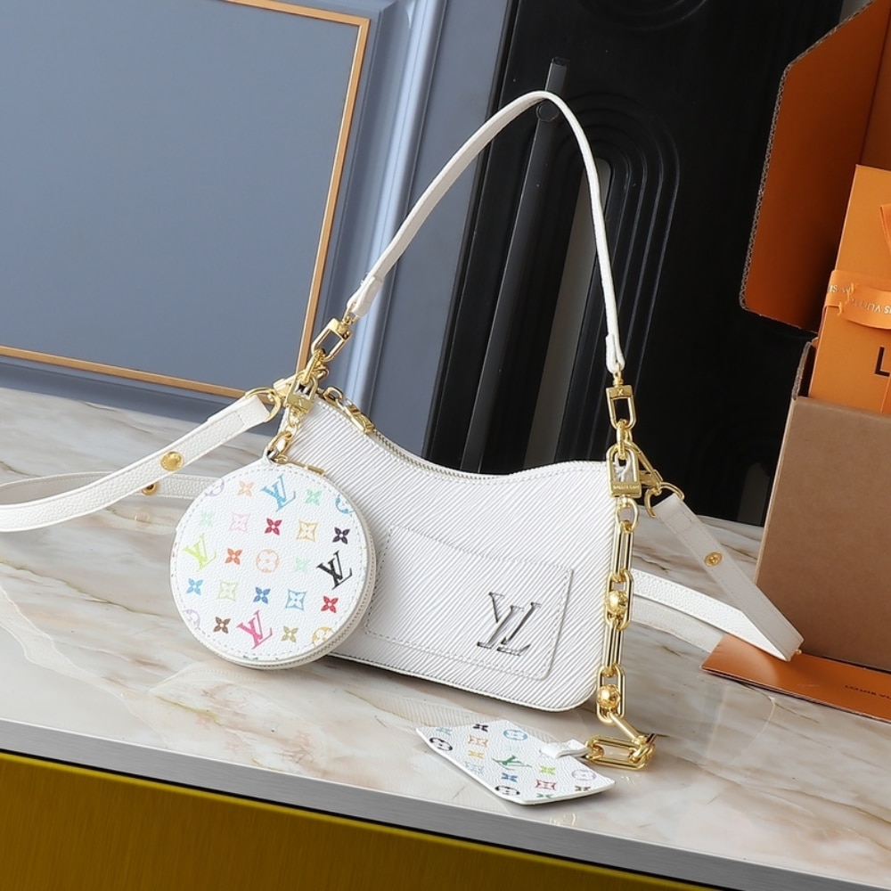 Louis Vuitton X Murakami Marellini Bag White 19Cm M13100