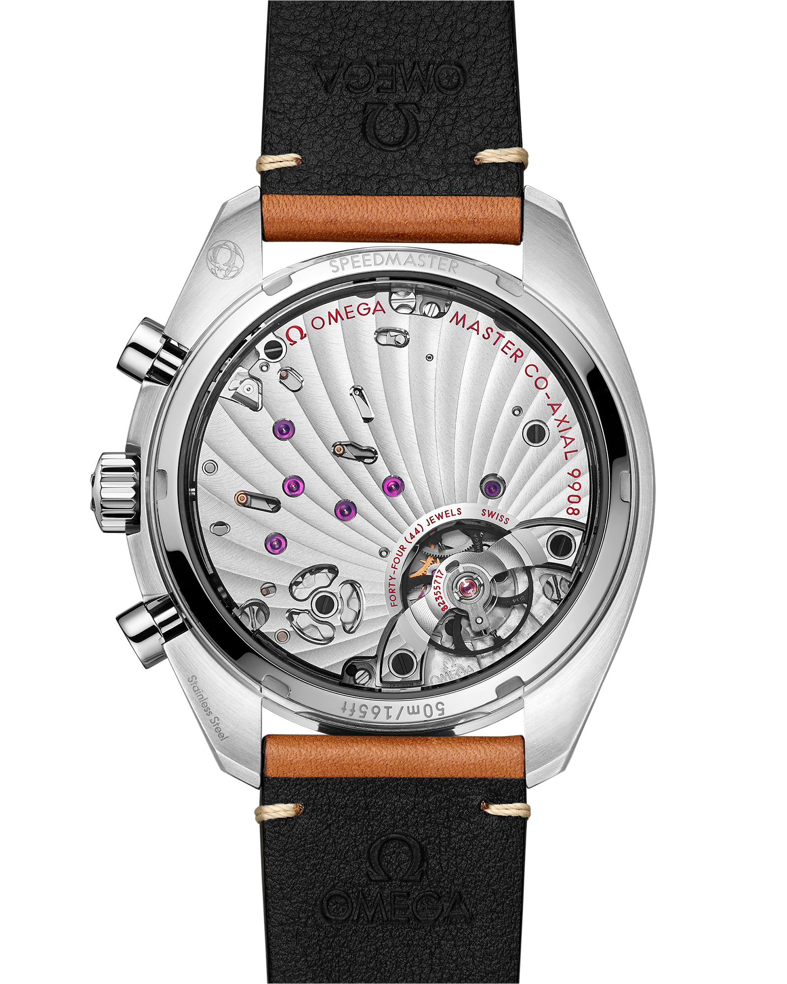 Speedmaster​ Chronosco p 43 mm, Stainless steel and leather strap 329.32.43.51.03.001