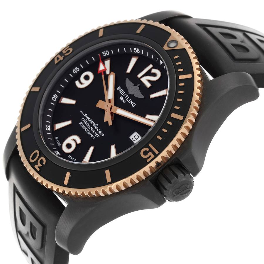 Breitling Superocean II Black Steel Rose Gold Mens Watch U17368