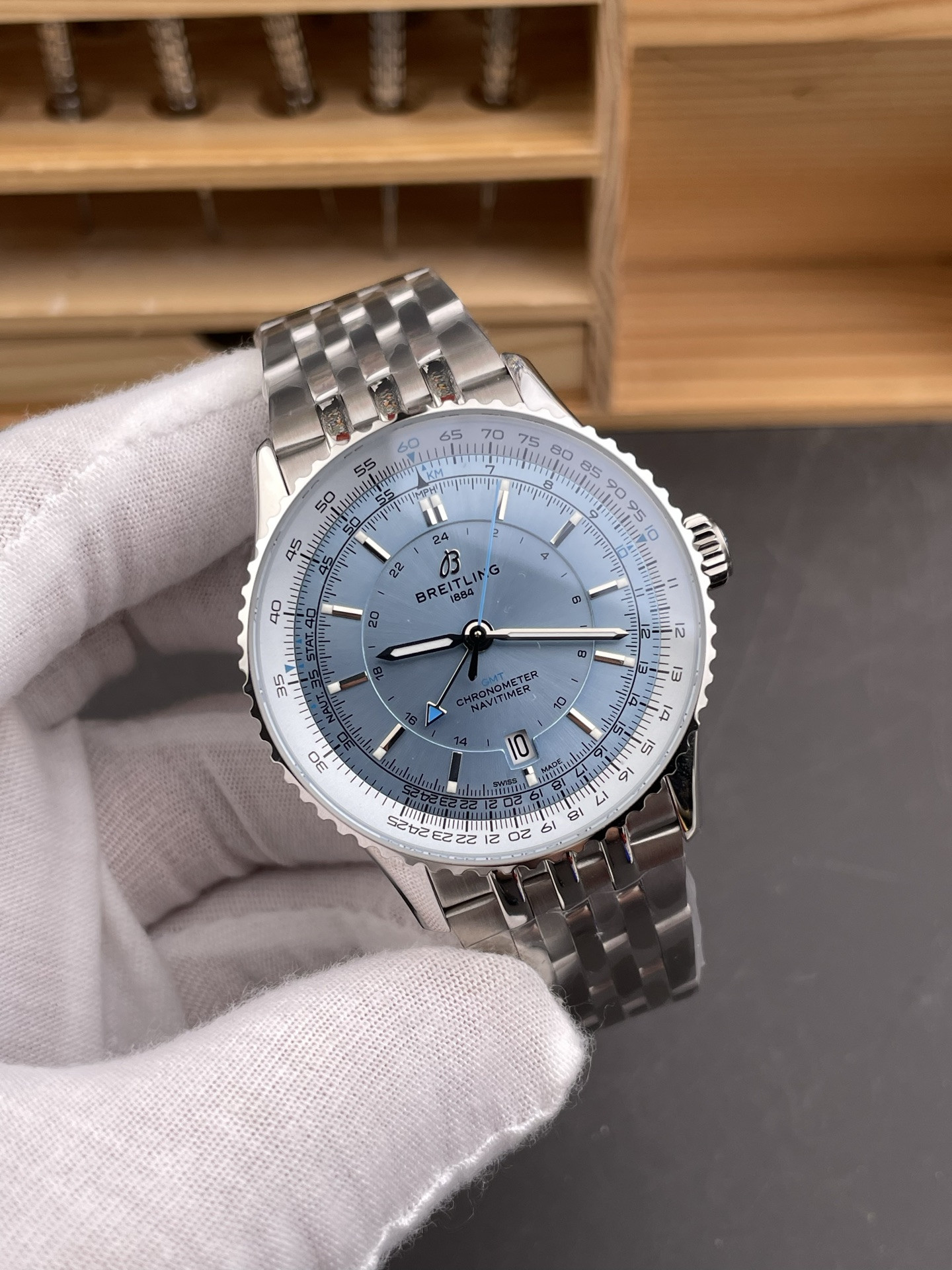 Navitimer GMT Ice Blue Dial
