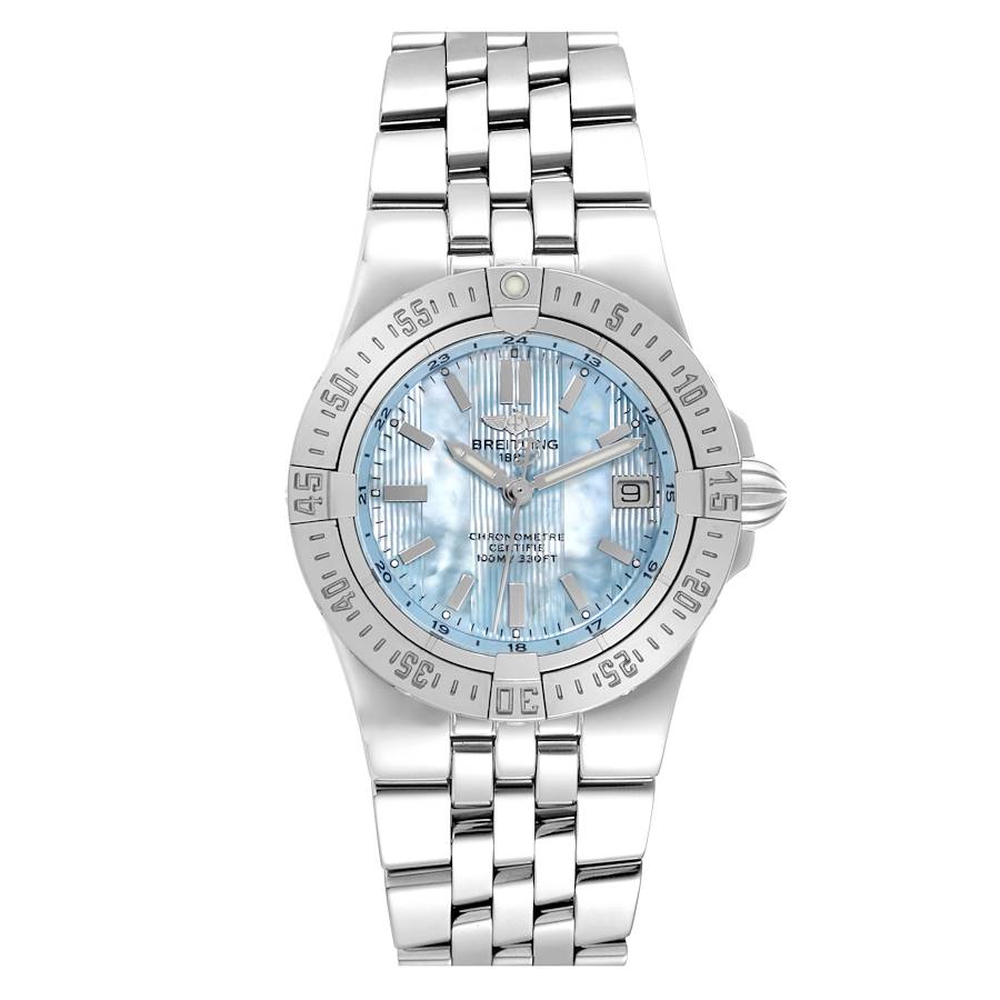 Breitling Starliner Blue Mother of Pearl Dial Steel Ladies Watch A71340