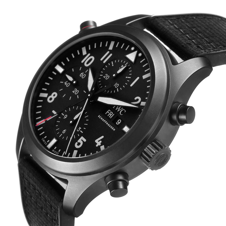IWC Pilot Top Gun Double Chronograph Ceratanium Mens Watch IW371815