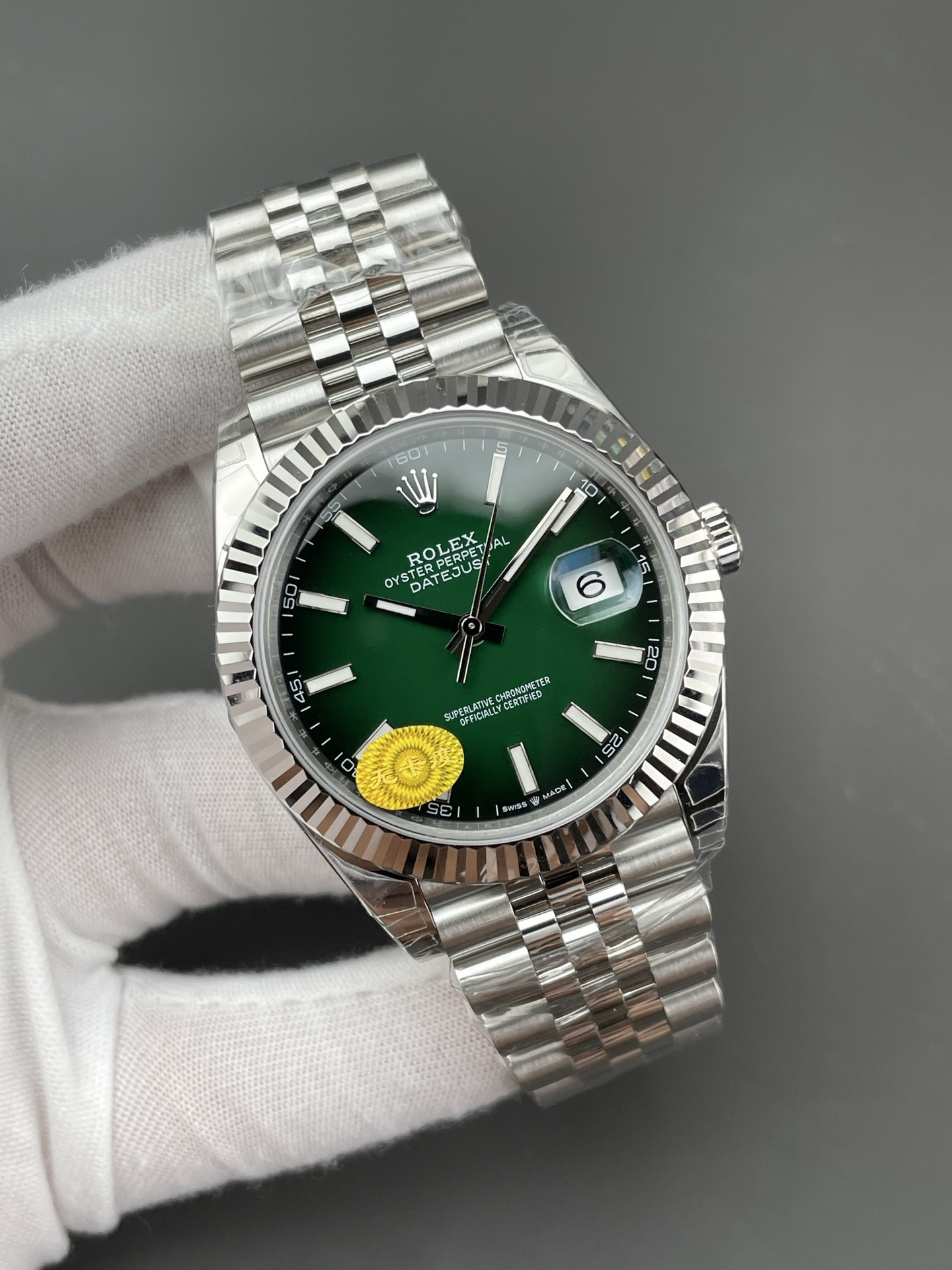 Smoky Green Datejust, Enamel Gradient Green Dial