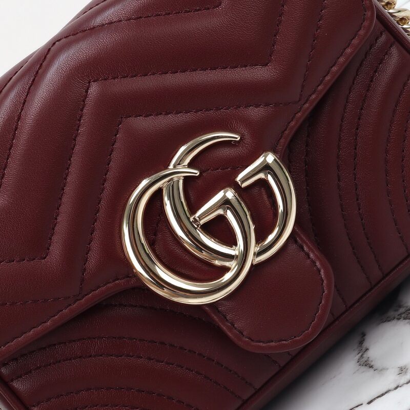 Replica Gucci Marmont Mini Top Handle Bordeaux