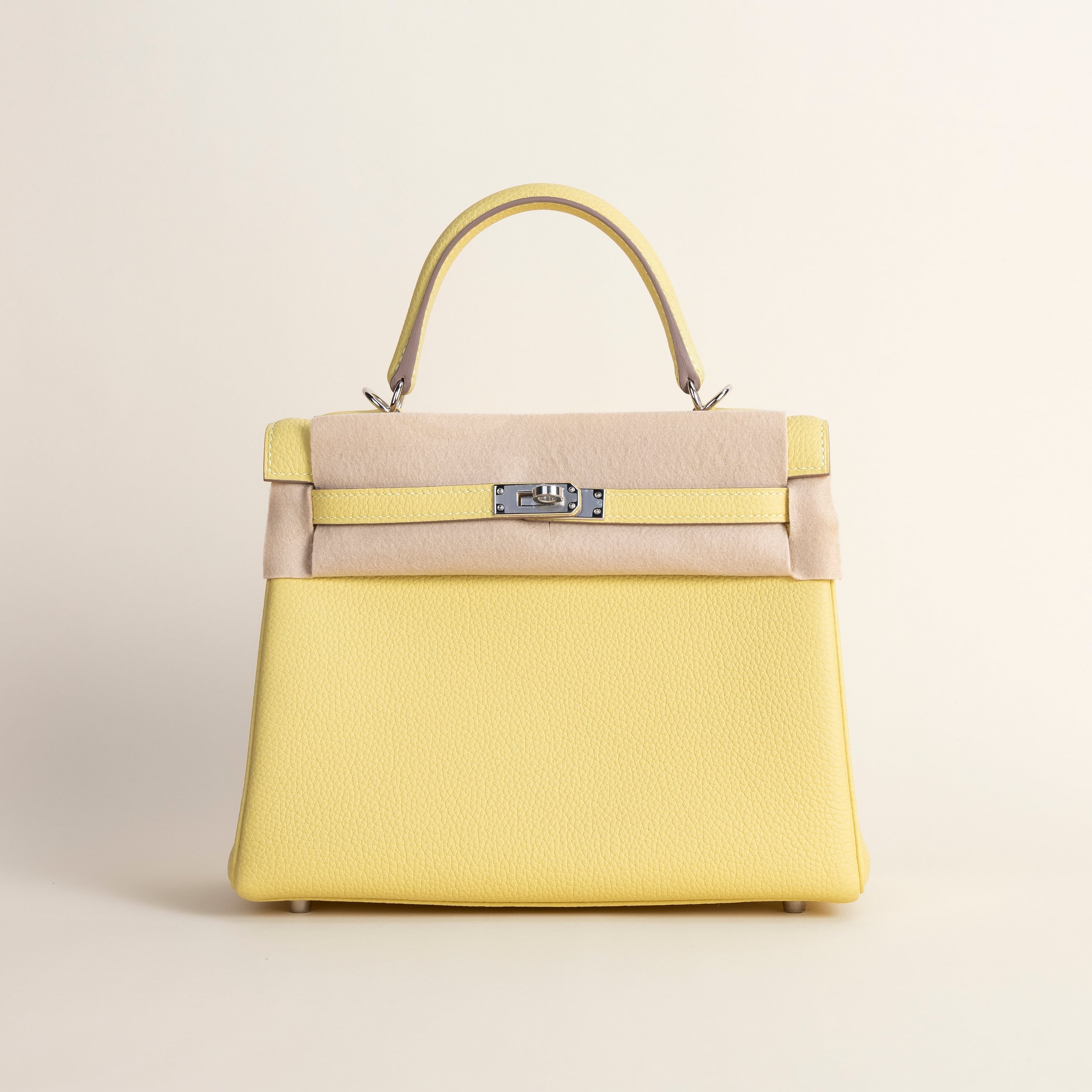 Kelly 25 togo Jaune poussin PHW