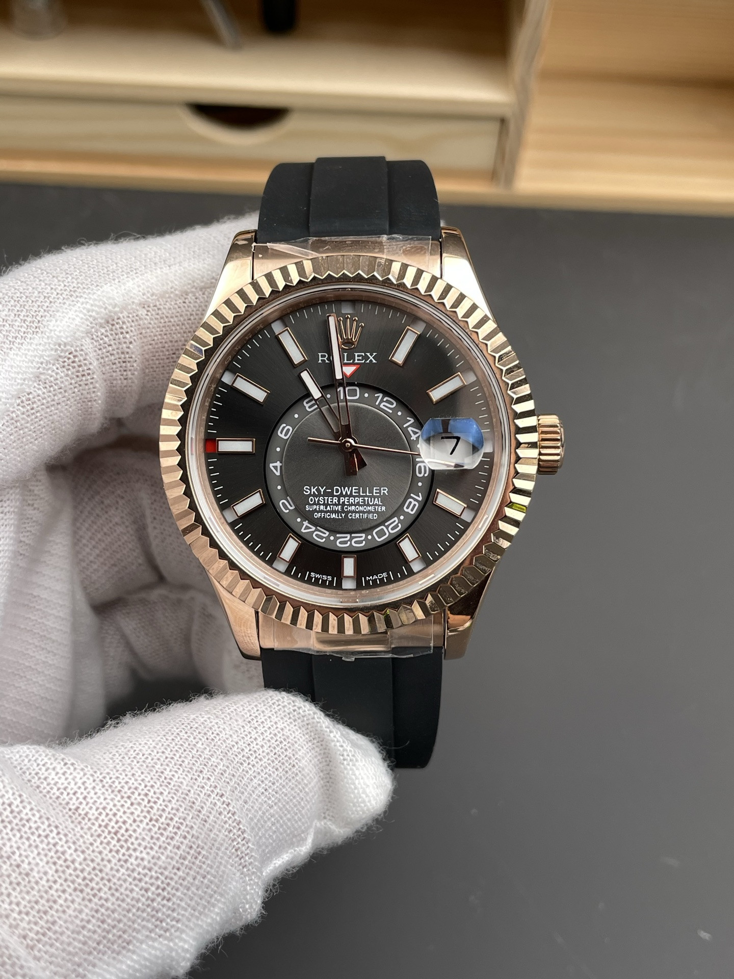 Sky-Dweller Rose Gold Grey Dial