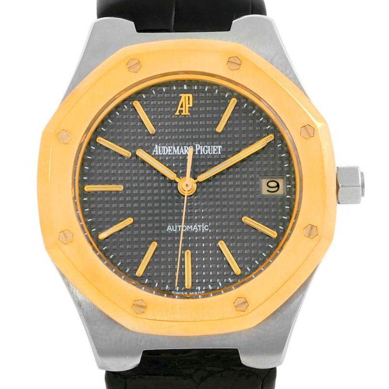 Audemars Piguet Royal Oak Cuir Steel 18K Yellow Gold Mens Watch 14800