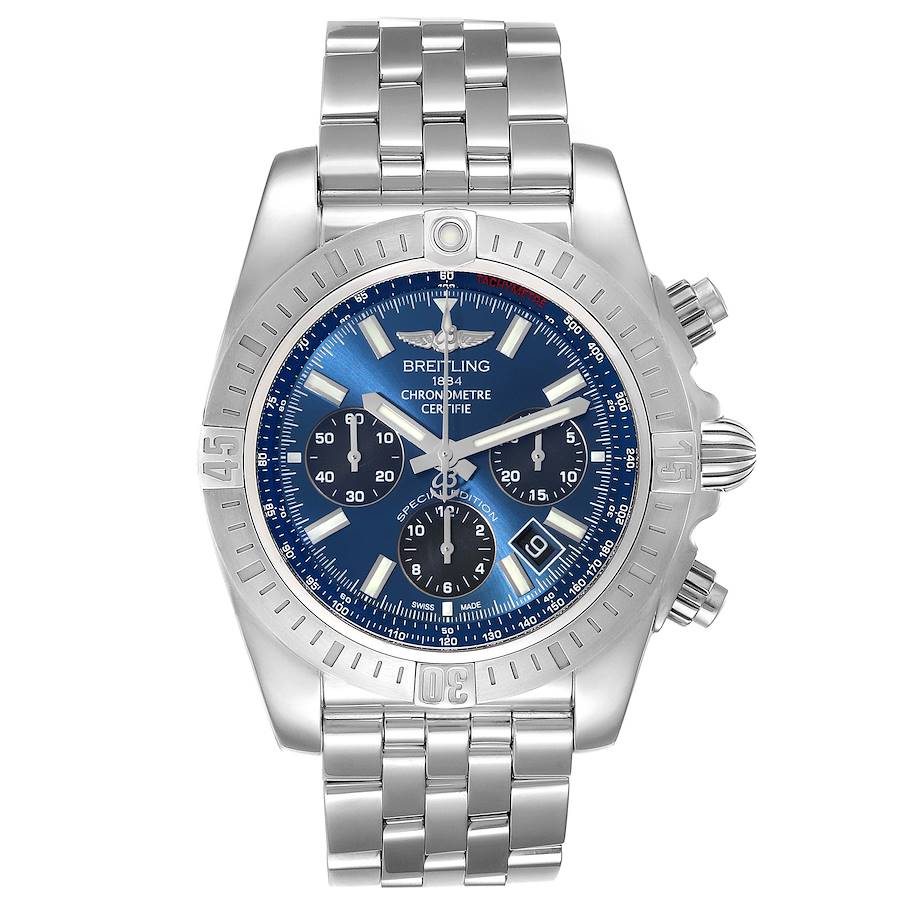 Breitling Chronomat Airbourne SE Blue Dial Steel Mens Watch AB0115