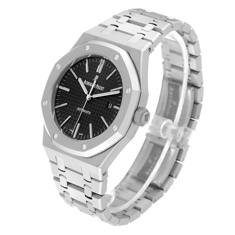 Audemars Piguet Royal Oak Black Dial Steel Mens Watch 15400ST