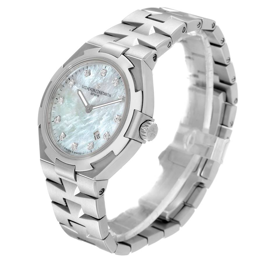 Vacheron Constantin Overseas 34 Steel MOP Diamond Ladies Watch 25750