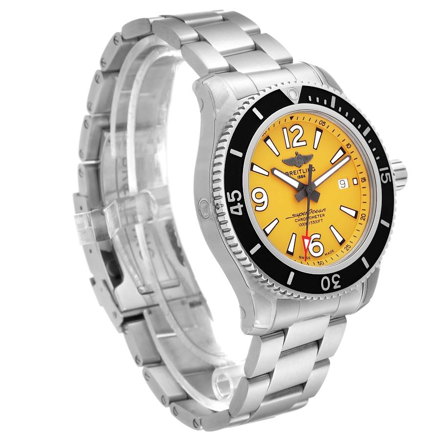 Breitling Superocean II Yellow Dial Steel Mens Watch A17367