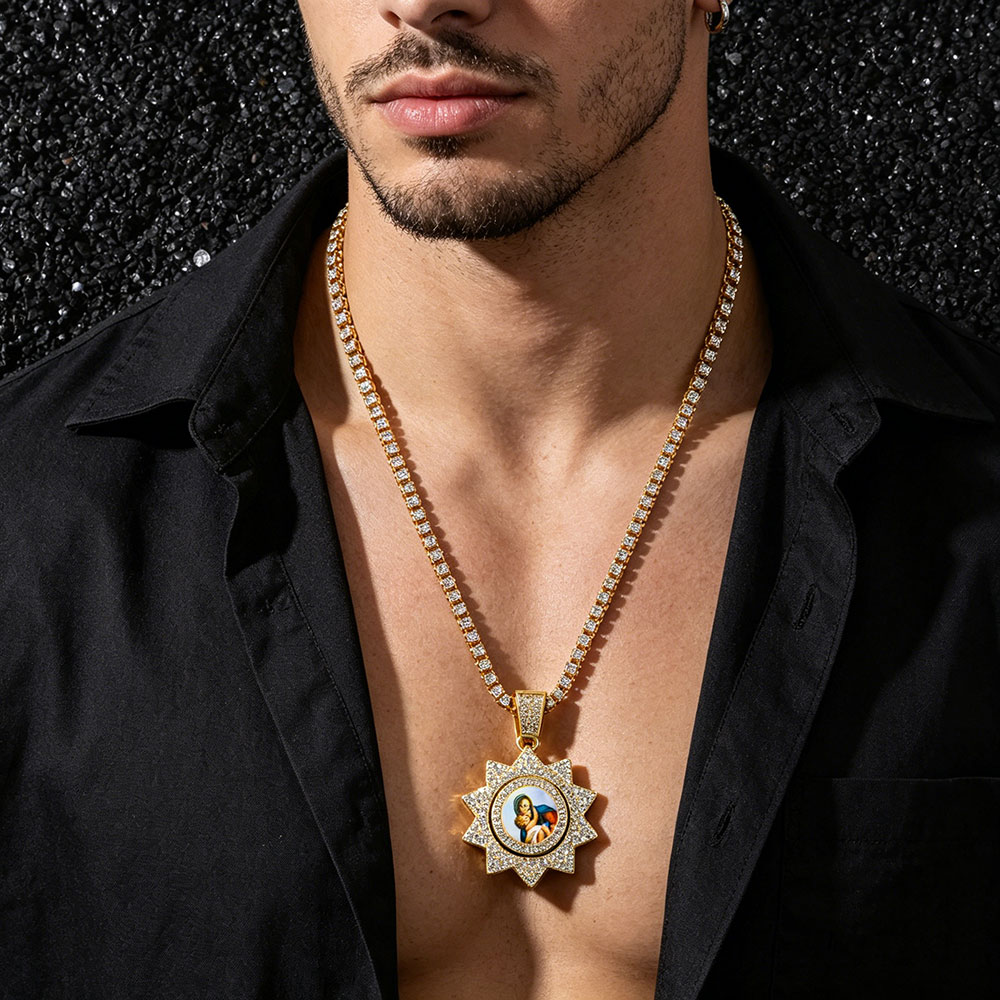 Spinning Virgin Mary Sunburst Talisman Necklace ✨ Divine Mother Protection & Spiritual Blessing Energy