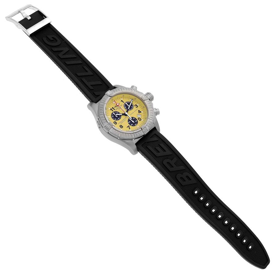Breitling Aeromarine Chrono Avenger M1 Yellow Dial Titanium Mens Watch E73360