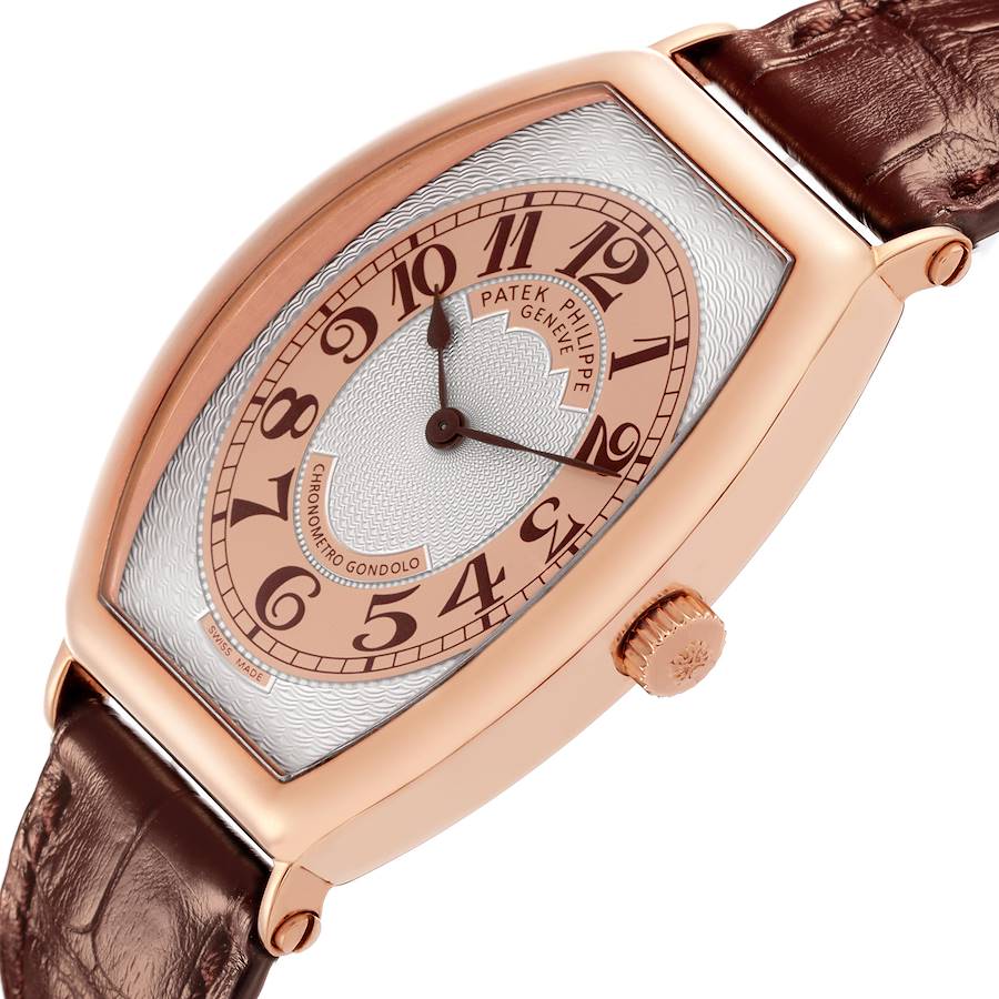 Patek Philippe Gondolo Rose Gold Silver Dial Mens Watch 5098R