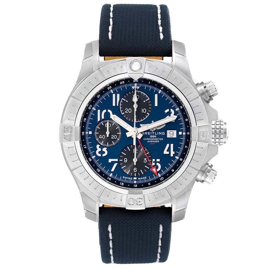 Breitling Avenger Chronograph GMT 45 Steel Mens Watch A24315
