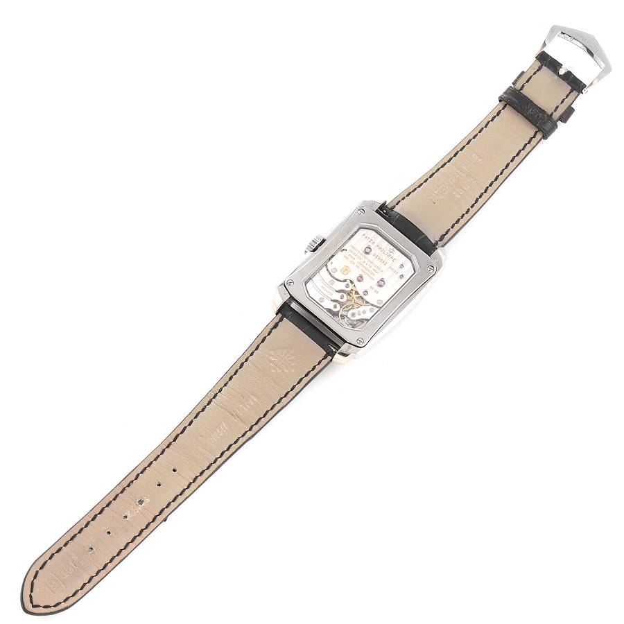 Patek Philippe Gondolo Day Date White Gold Silver Dial Watch 5200 5200G