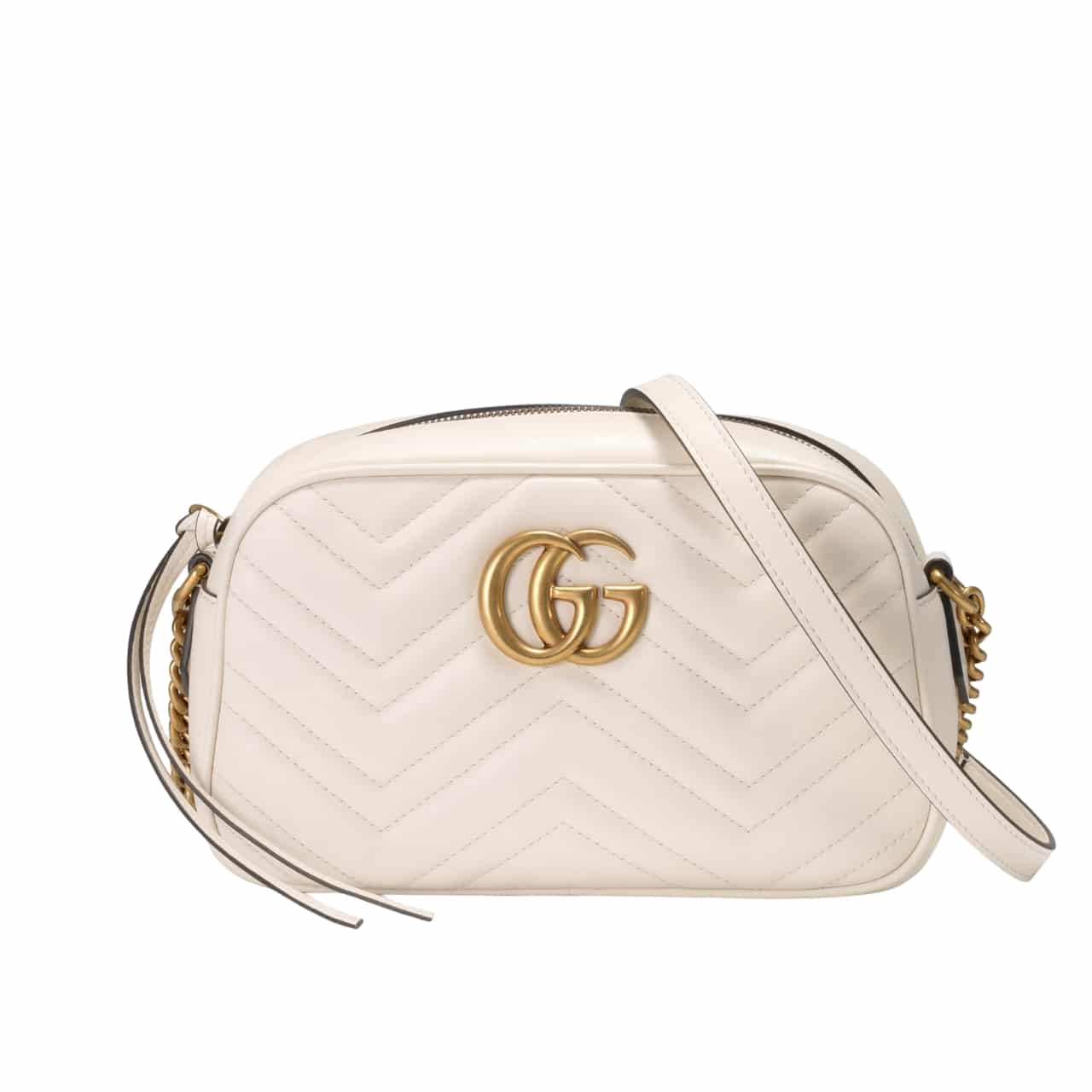 Gucci GG Marmont Small Matelassé Camera Bag White 24cm 447632 DTD1T 9022