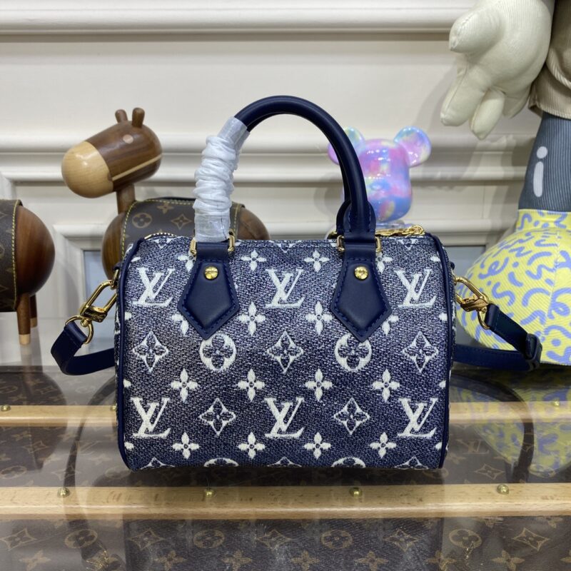 Replica Louis Vuitton Speedy Bandouliere Blue Denim