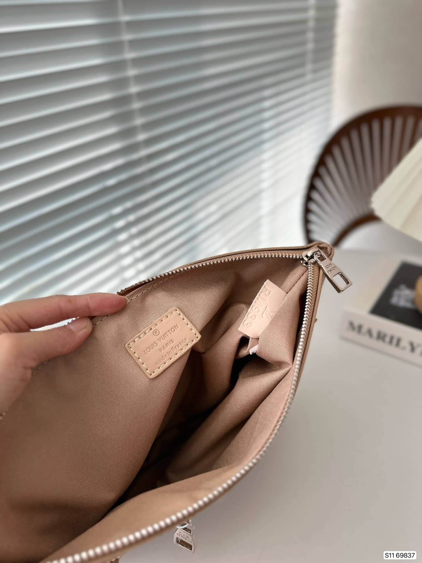 Louis Vuitton Takeoff Pouch Beige 30Cm