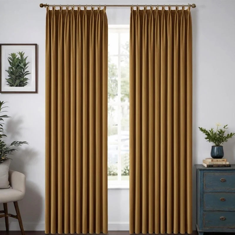Custom Velvet Luxury Curtains  (2 Panels) - Pleated