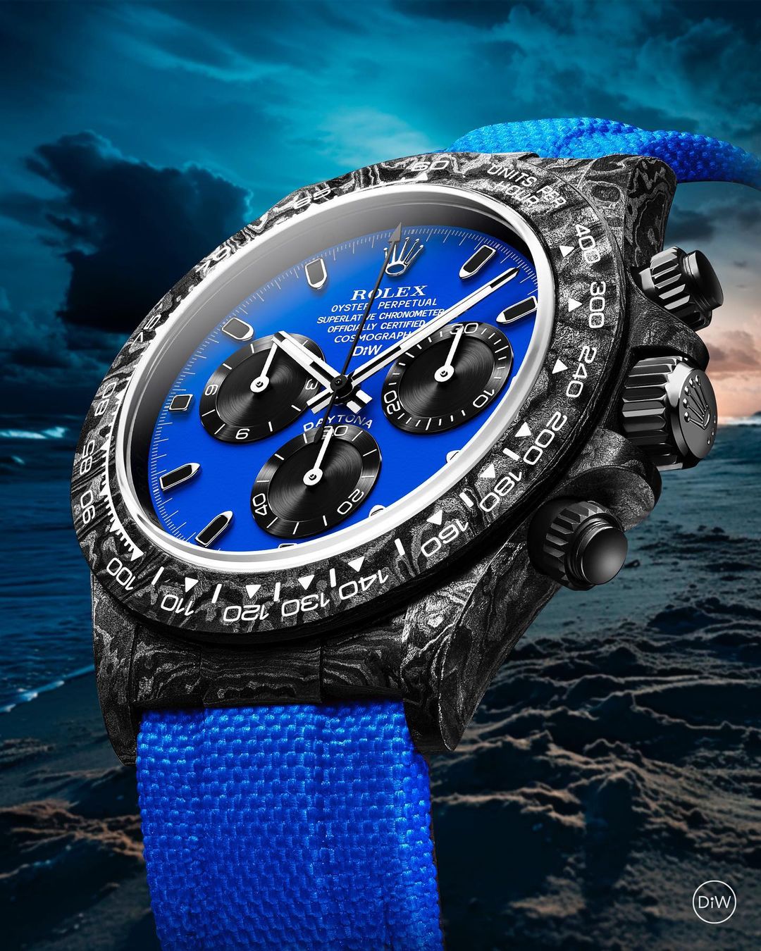 DiW Rolex Daytona Carbon "MIAMI BLUE"