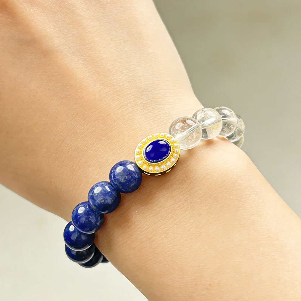Clear Quartz & Lapis Lazuli Bracelet | Clarity, Protection & Spiritual Alignment