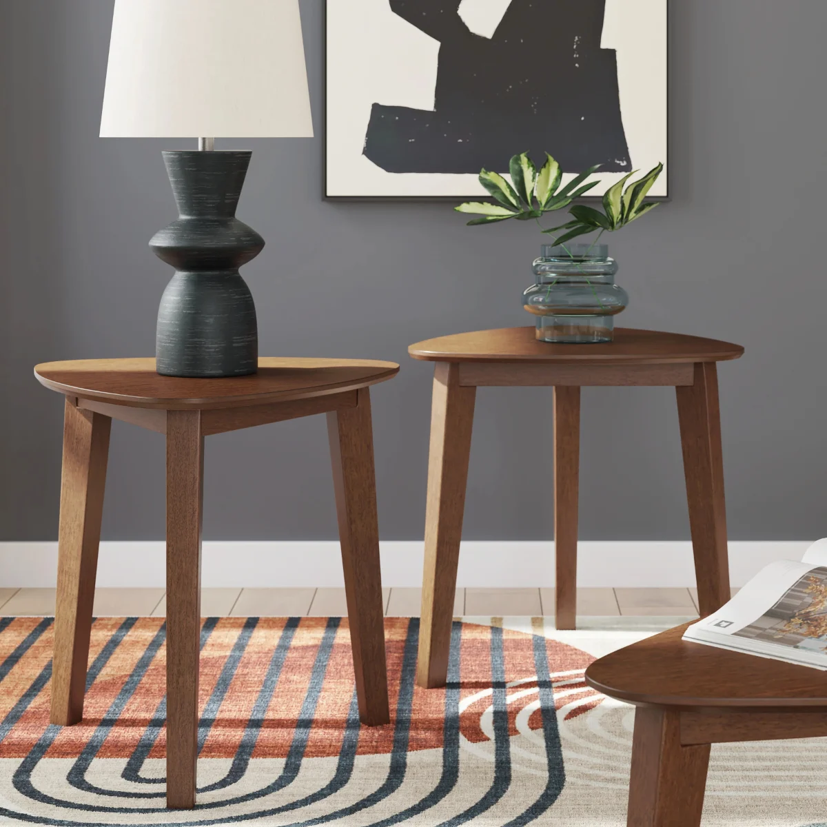 Mid-Century Modern Brown Occasional Table Set