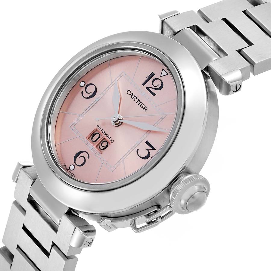 Cartier Pasha Big Date Pink Dial Steel Ladies Watch W31058M7