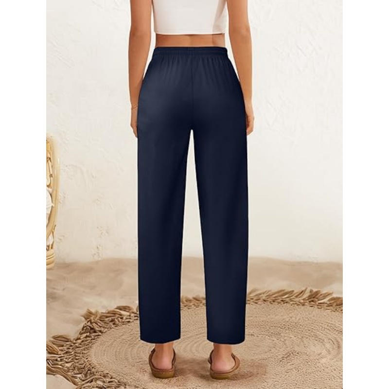Womens Cropped Linen Pants