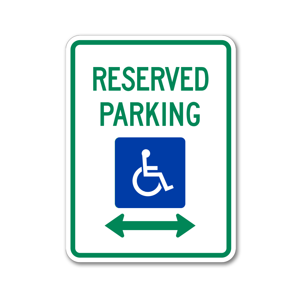 Reserved Parking with Double Arrow Sign