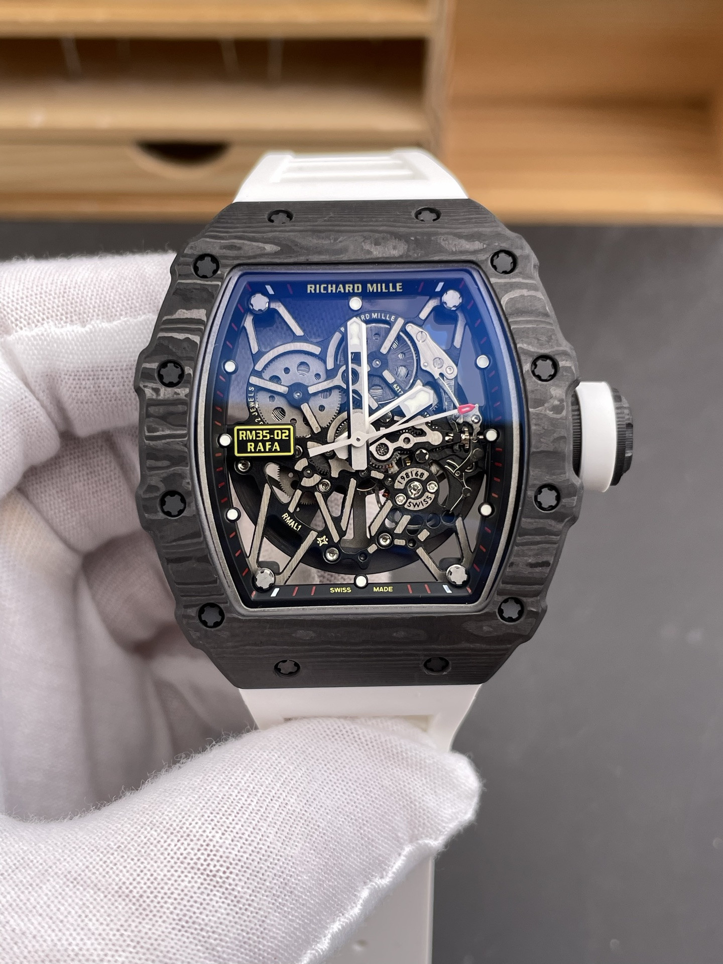 RM35-02 Carbon Fiber Red Bezel NEW Factory