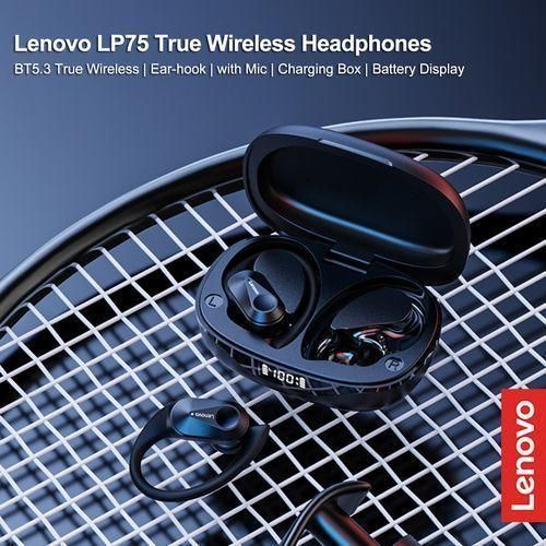 Lenovo LP75 BT5.3 True Wireless Headphones With Mic - Black