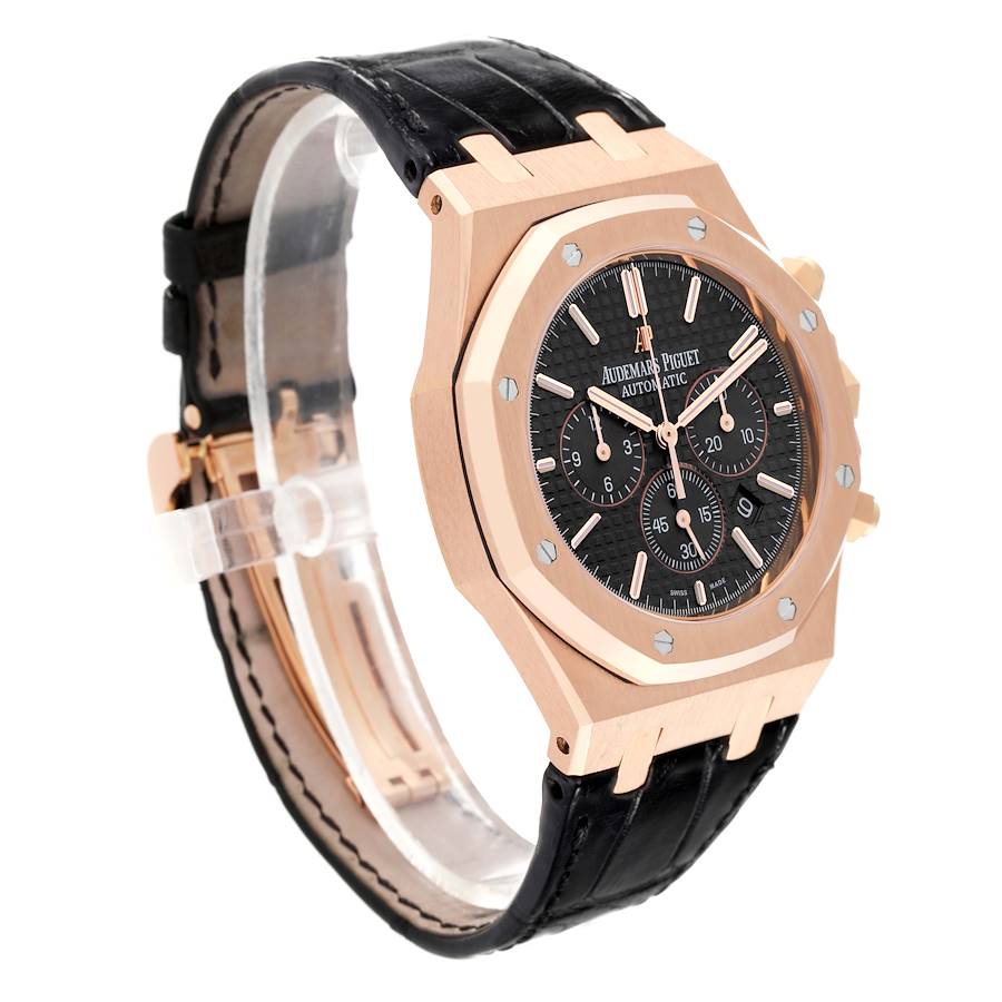 Audemars Piguet Royal Oak Rose Gold Black Dial Mens Watch 26320OR