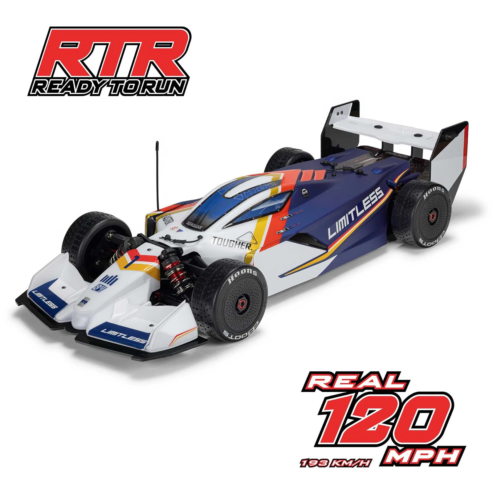 ARRMA 1/7 LIMITLESS 8S AVC 4X4 RTR Brushless Street Speed, White/Blue 120MPH