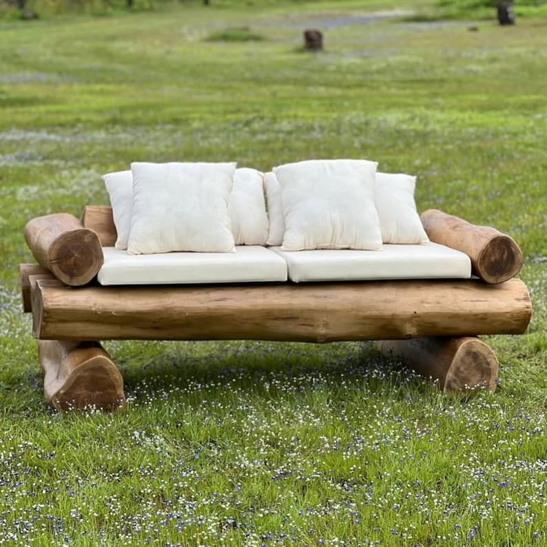 Rustic Log Wood Sofa
