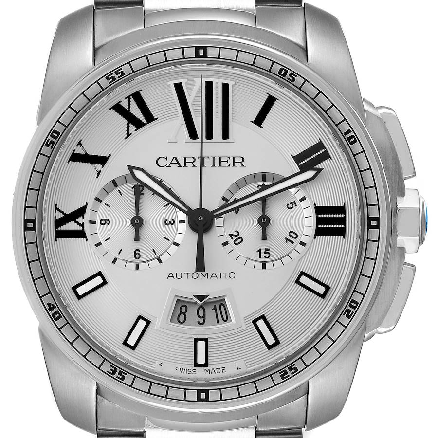 Cartier Calibre Chronograph Steel Mens Watch W7100045