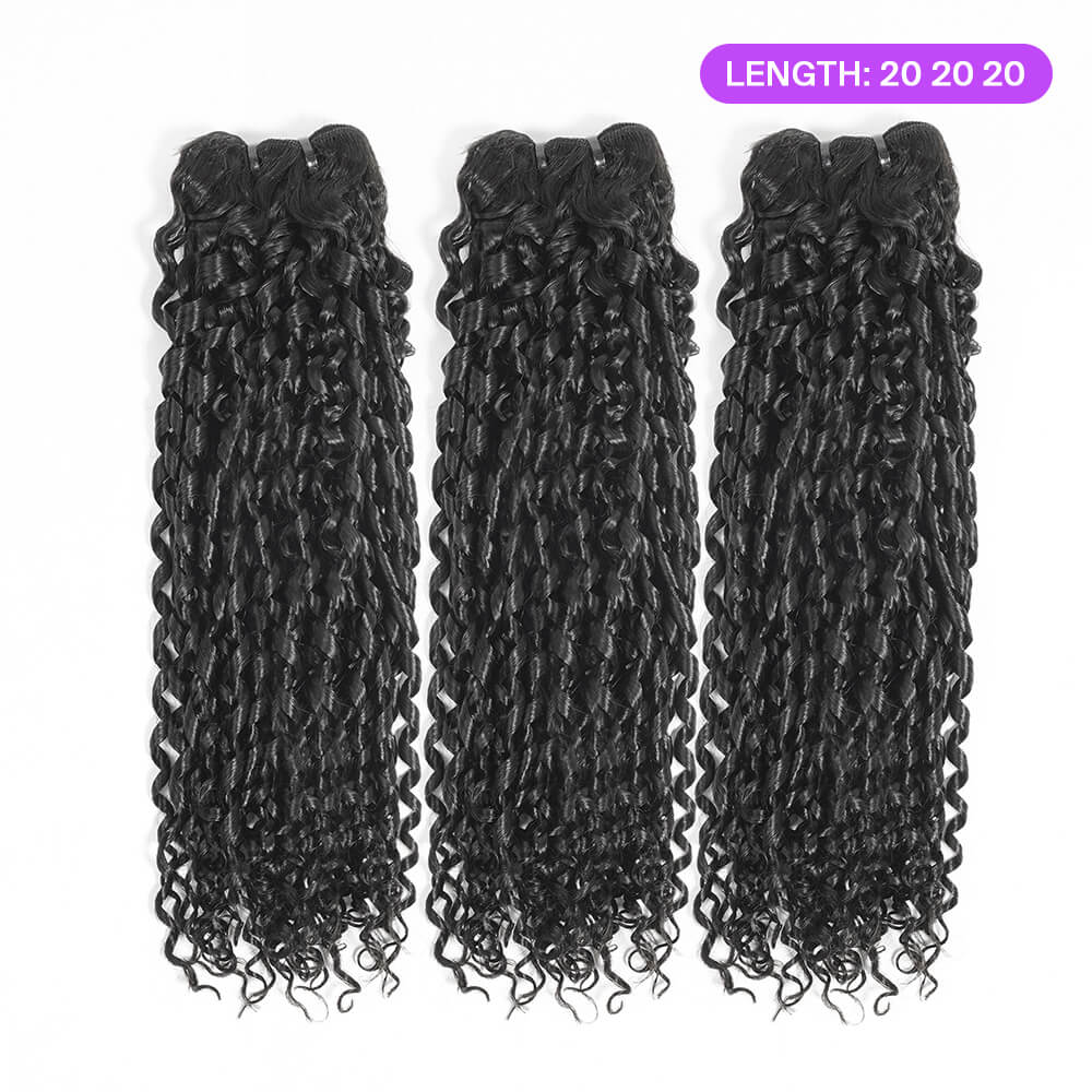 Megalook 3/4 Bundles Finger Coil Hair 12A Brazilian Human Hair Bundles Natural Hair Extensions