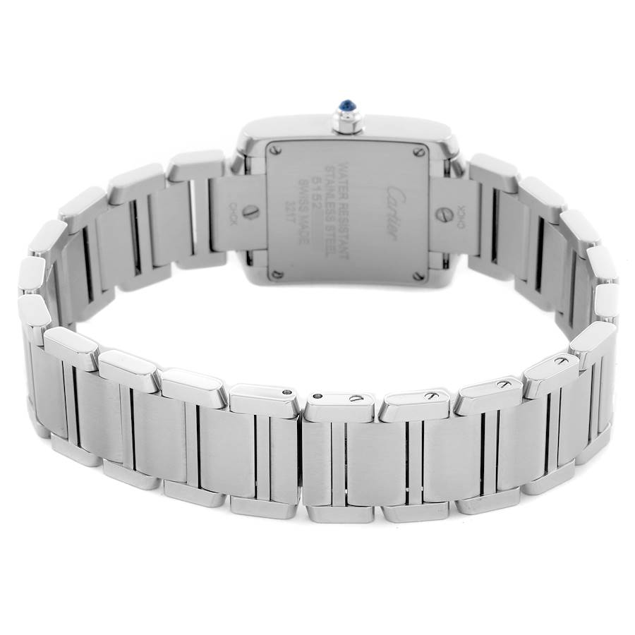 Cartier Tank Francaise Small Steel Diamond Bezel Ladies Watch W4TA0008